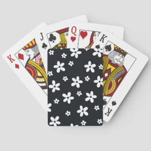 Jeu De Cartes Summer Boho Black White Daisy Flowers
