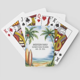 Jeu De Cartes Summer Sunset Beach Palm Tree Family Reunion Poker