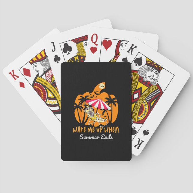 Jeu De Cartes Summerween Citrouille de plage Skeleton drôle Hall (dos)