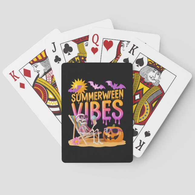 Jeu De Cartes Summerween Squelette Halloween Vibes Drôle (dos)