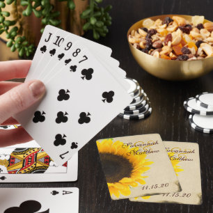 Jeu De Cartes Sunflower Personnalisé Mariage Jouer des cadeaux d