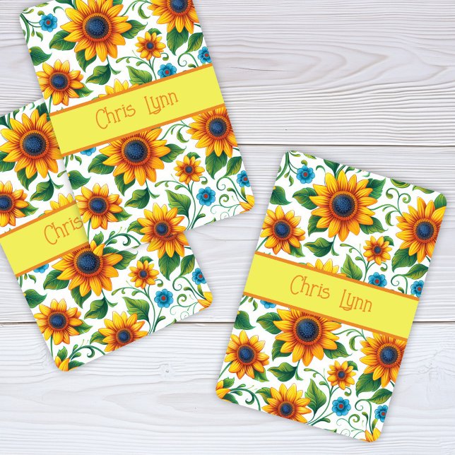 Jeu De Cartes Sunflowers Digital Art Yellow Orange Green (Créateur téléchargé)