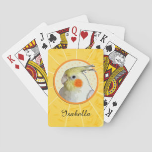 Jeu De Cartes Sunny Yellow Orange Cockatiel Circle Animaux de co