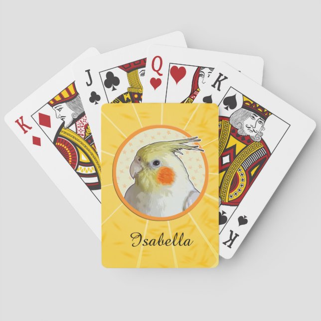 Jeu De Cartes Sunny Yellow Orange Cockatiel Circle Animaux de co (dos)