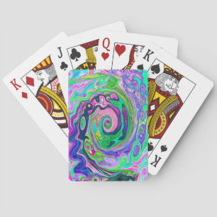 Jeu De Cartes Super Abstrait Aqua et Navy Lava Swirl