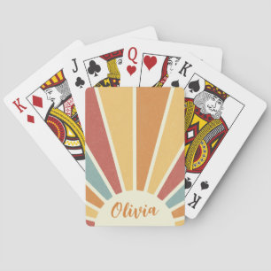 Jeu De Cartes Super grunge style rétro design soleil