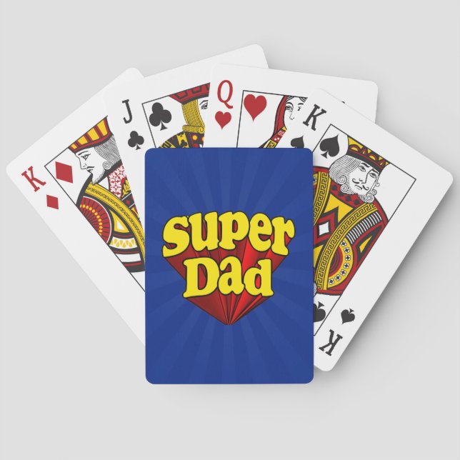 Jeu De Cartes Super Papa, Super Rouge/Jaune/Blue Father's Day (dos)