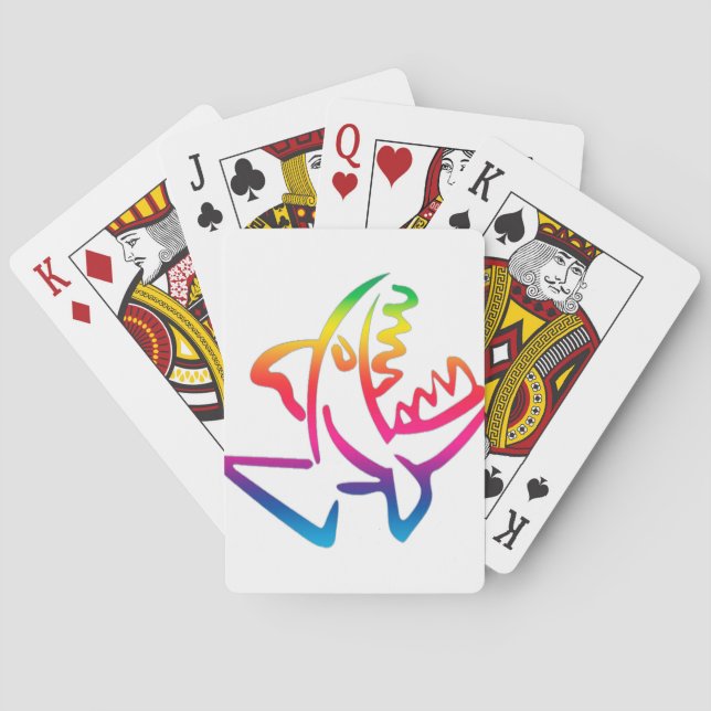 Jeu De Cartes superbe requin arc-en-ciel (dos)