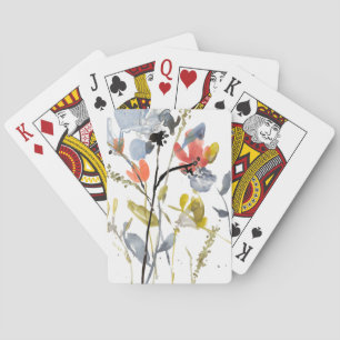 Jeu De Cartes Superposition de fleurs - Aquarelle Fleurs et tige