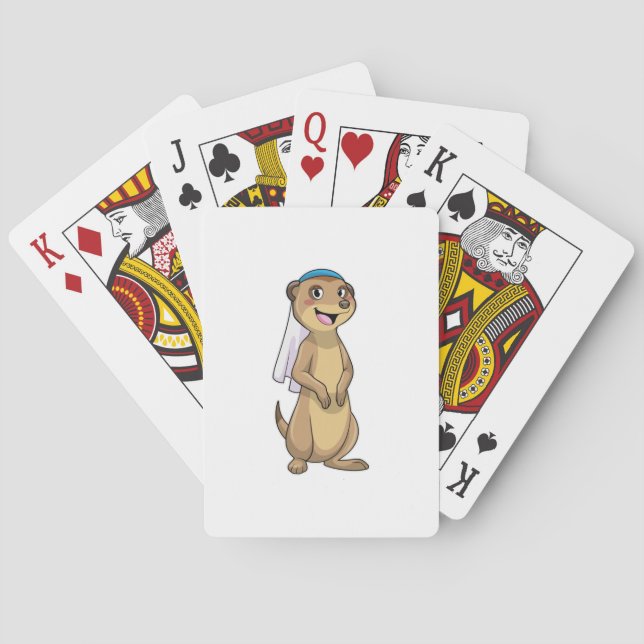 Jeu De Cartes Suricate en mariée avec voile (dos)