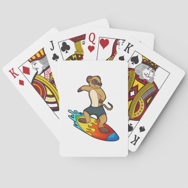 Jeu De Cartes Suricate en surfeur avec planche de surf (dos)