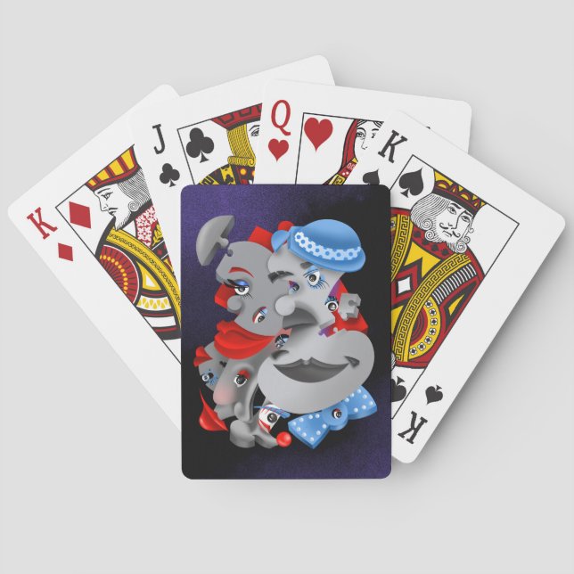Jeu De Cartes Surreal Puzzle fait face à la lecture de cartes (dos)