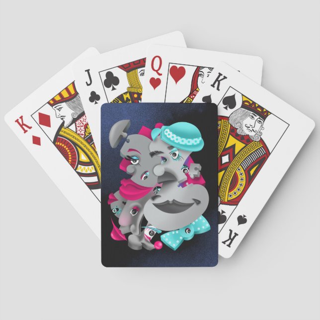 Jeu De Cartes Surreal Puzzle fait face à la lecture de cartes (dos)