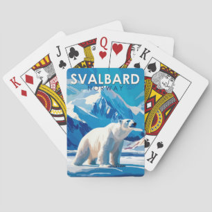 Jeu De Cartes Svalbard Norvège Ours polaire Voyage Art Vintage
