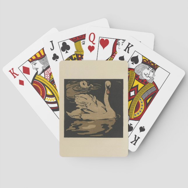 Jeu De Cartes Swan - Illustration d'animaux Carrés (dos)