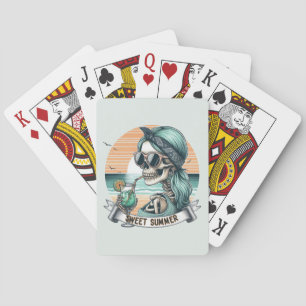 Jeu De Cartes Sweet Summer Skeleton Retro Sunset Design