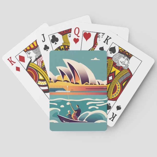 Jeu De Cartes Sydney Opera House Australie peinture souvenir (dos)