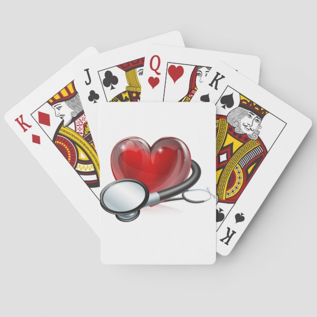 Jeu De Cartes Symbole cardiaque et stéthoscope (dos)