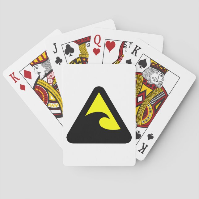 Jeu De Cartes Symbole de danger du tsunami (dos)