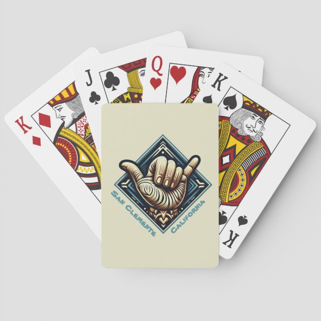 Jeu De Cartes Symbole de la main du surfeur (dos)
