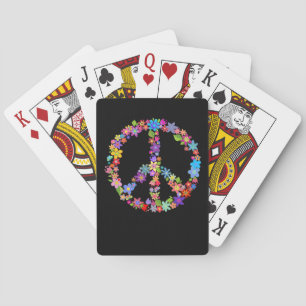 Jeu De Cartes Symbole de paix Fleur puissance colorée Design