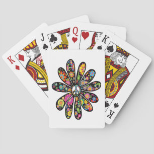 Jeu De Cartes SYMBOLE DE PAIX FLEURIE Hippie Trippie