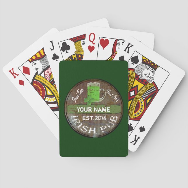 Jeu De Cartes Symbole de pub irlandais personnalisé (dos)
