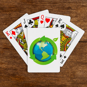 Jeu De Cartes Symbole de recyclage Terre Écologique