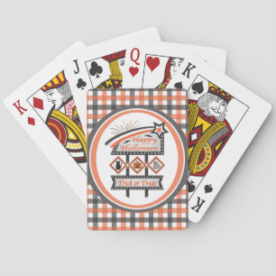 Jeu De Cartes Symbole d'Halloween Vintage rétro - Tricoter ou tr