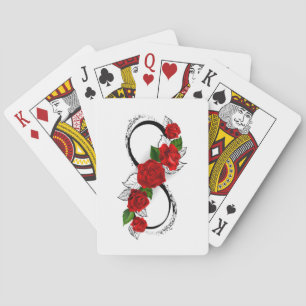 Jeu De Cartes Symbole d'infini avec les roses rouges