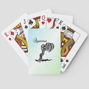 Jeu De Cartes Symbole et signe Zodiaque Aquarius Bleu Vert