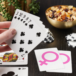 Jeu De Cartes Symbole Féminin Rose Icône Féministe Minimaliste V