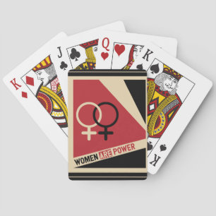Jeu De Cartes Symbole féministe slogan noir rouge "les femmes so