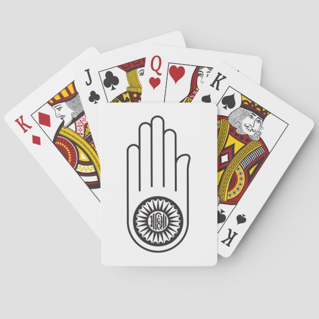 Jeu De Cartes Symbole jaïn d'Ahimsa (Main de non-violence) (dos)