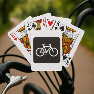 Jeu De Cartes Symbole minimaliste de vélo noir et blanc