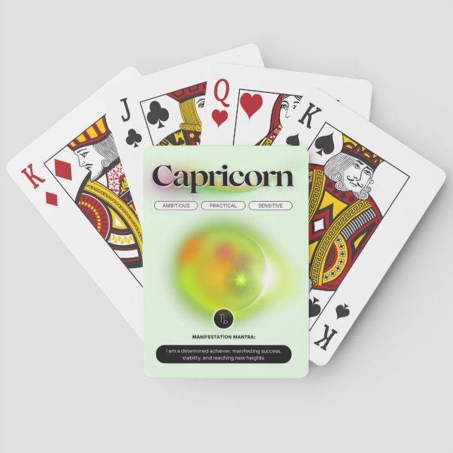 Jeu De Cartes Symbole moderne Zodiac Capricorne Citation Élément (dos)