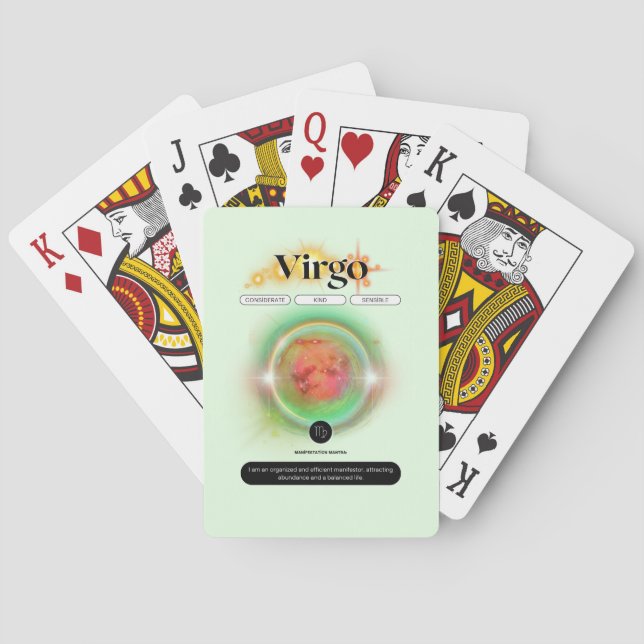 Jeu De Cartes Symbole moderne Zodiac Virgo Quote Élément Terre (dos)