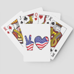 Jeu De Cartes SYMBOLE Patriotique DE LA PAIX ET COEUR