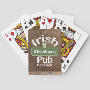 Jeu De Cartes Symbole personnalisé Irish Pub Old Keg