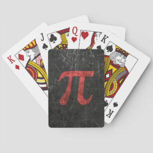 Jeu De Cartes Symbole rouge rayé et âgé de maths de pi sur le