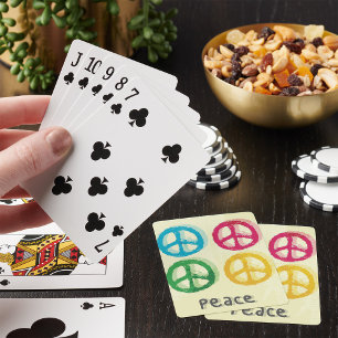 Jeu De Cartes Symboles de Paix Lumineux Inspirés des Années 1960