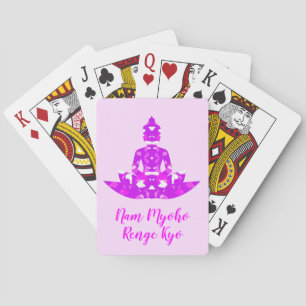 Jeu De Cartes Symétrie spirituelle rose et blanc Pose de Yoga