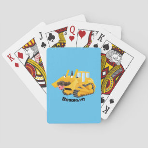 Jeu De Cartes Sympa joli caractère de dessin animé au bulldozer