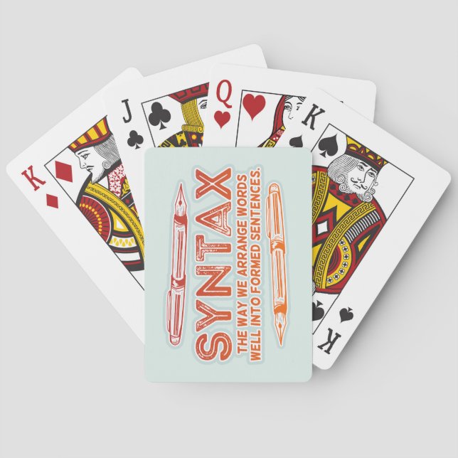 Jeu De Cartes Syntaxe Funky Structure de la phrase Grammaire (dos)