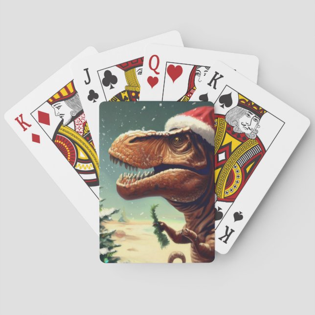 Jeu De Cartes T-Rex de Noël (4) (dos)