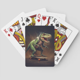 Jeu De Cartes T-Rex Dinosaur Faire du skateboard