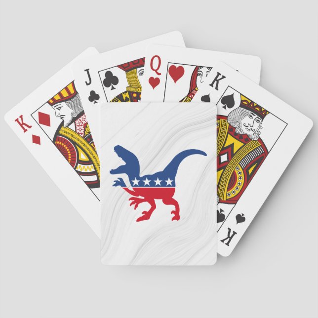 Jeu De Cartes T-Rex patriotique anti-politique (dos)