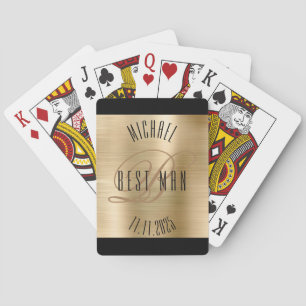 Jeu De Cartes T-shirt de mariage à monogramme du témoin