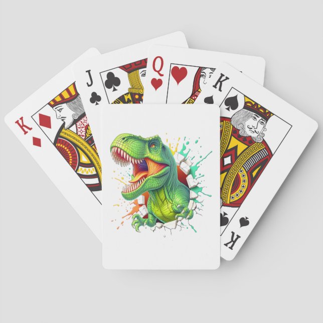 Jeu De Cartes T-shirt pour garçons avec dinosaure T-Rex 3D (dos)