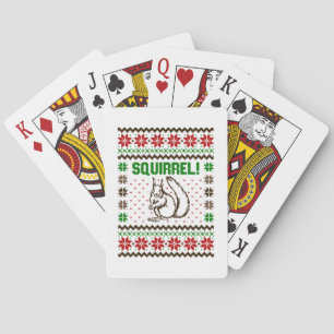 Jeu De Cartes T-shirt sale Noël écureuil attaque la famille Gris